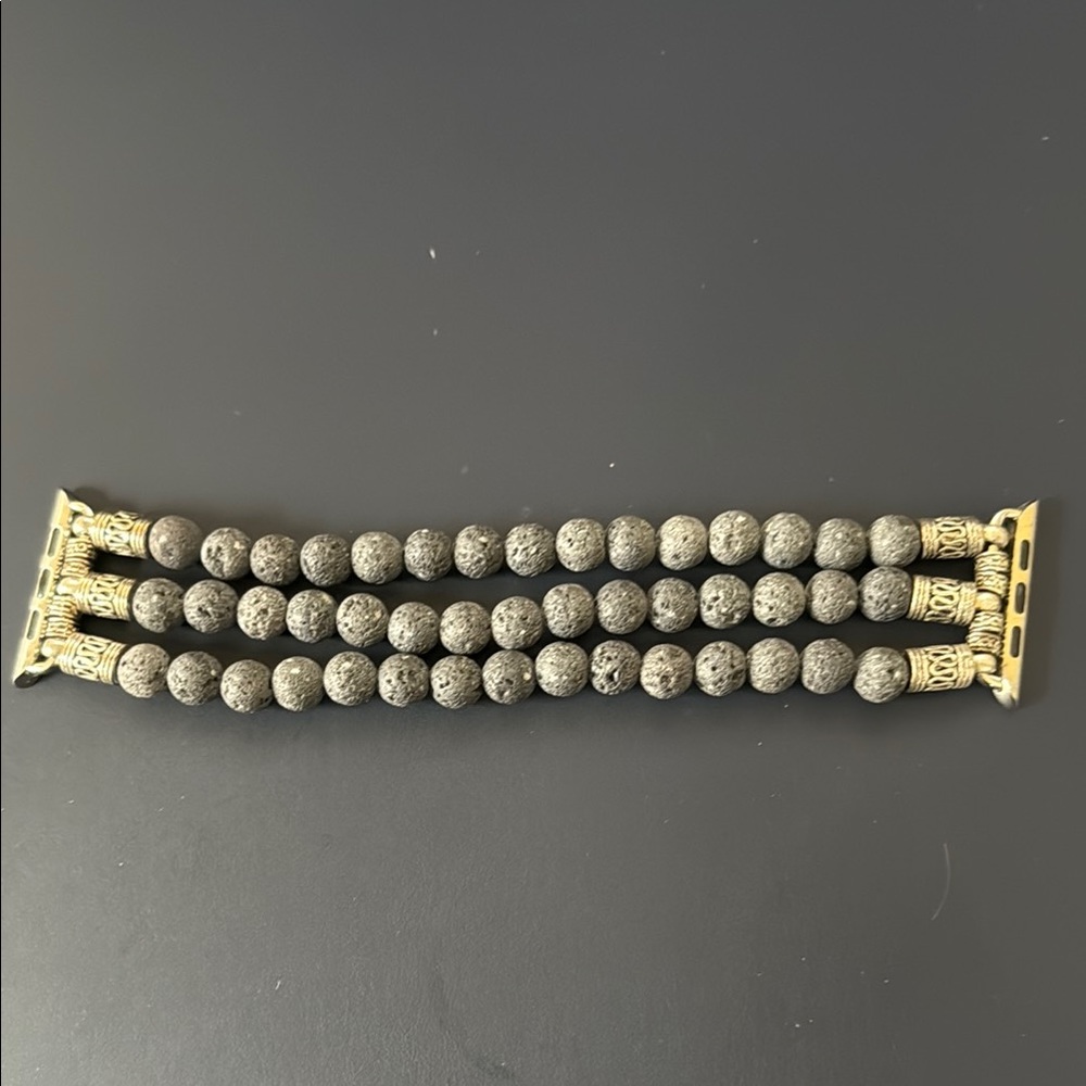 Elegant Gold and Gray Beaded Bracelet